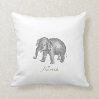 Vintager glücklicher Baby-Elefant und Kissen