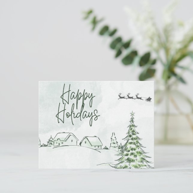 Vintager glücklicher Urlaub Feiertagspostkarte (Stehend Vorderseite)