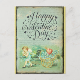 Vintager glücklicher Valentinstag Viktorianischer  Postkarte