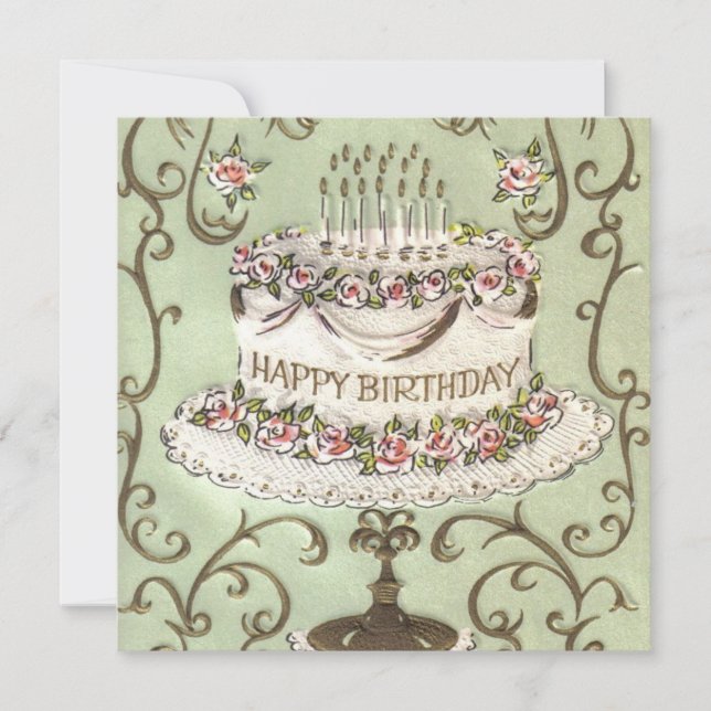 Vintager Glückwunsch zum Geburtstag Feiertagskarte (Vorderseite)