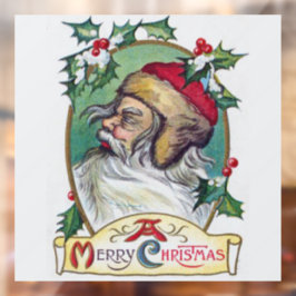 Vintager Gnome Weihnachten Fensteraufkleber