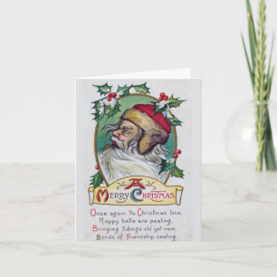 Vintager Gnome Weihnachten Karte