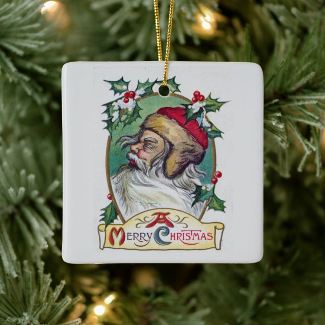 Vintager Gnome Weihnachten Keramikornament (Baum)