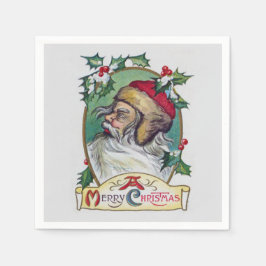 Vintager Gnome Weihnachten Serviette