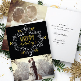 Vintager Gold Deko Feierliche Feiertage Feiertagskarte