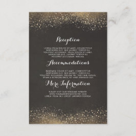 Vintager Gold Glitzer Hochzeitshilfegast Begleitkarte