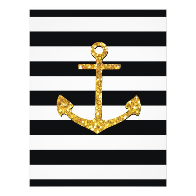 Vintager Goldener Anker Fotodruck (Vorne)