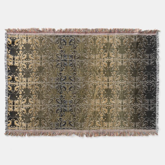 Vintager goldener Damast Decke (Vorderseite)