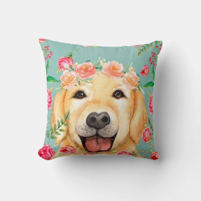 Vintager goldener Retriever Kissen (Vorderseite)