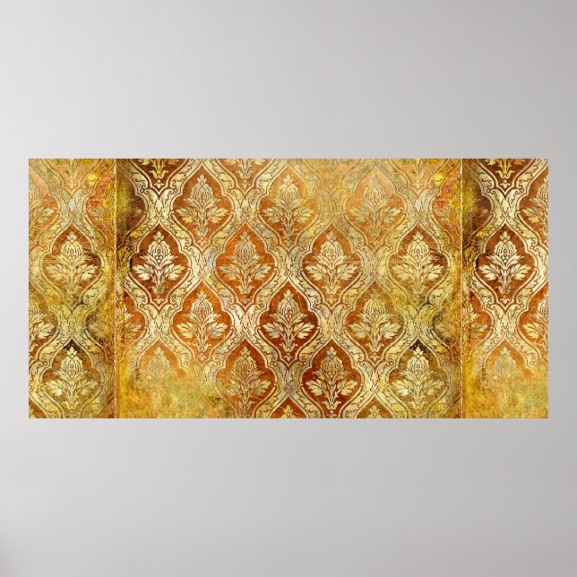 Vintager goldfarbener Hintergrund Poster (Vorne)