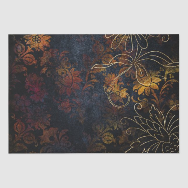 Vintager Goldflorengatter Seidenpapier (Vorderseite)