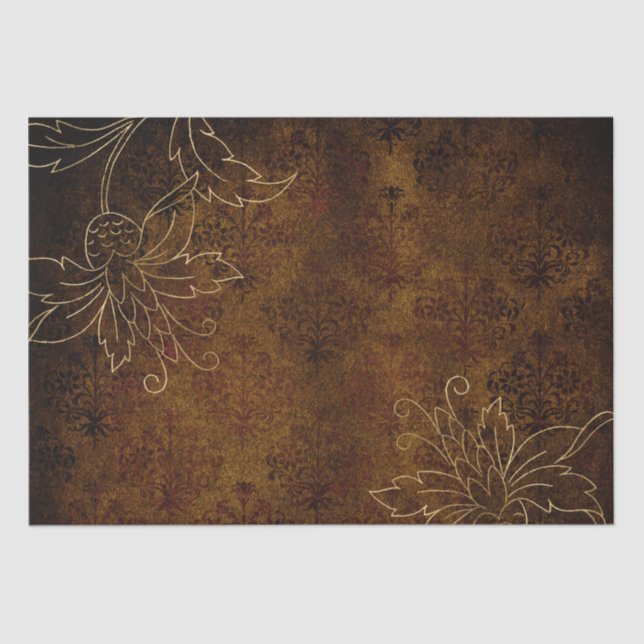 Vintager Goldflorengatter Seidenpapier (Vorderseite)