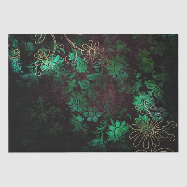 Vintager Goldflorengatter Seidenpapier (Vorderseite)