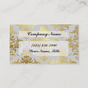 Vintager Goldfolien-Damast Visitenkarte