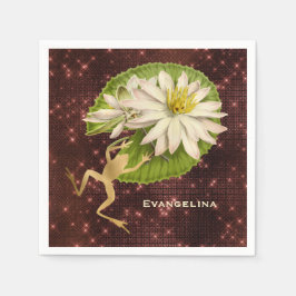 Vintager Goldfrosch Lily Pad Serviette