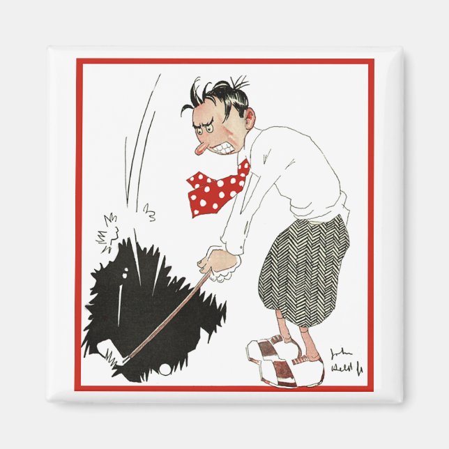 Vintager Golf Sports Spaß, Alberner Golfer Magnet (Vorne)