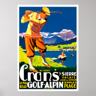 Vintager Golfplatz in der Schweiz Poster