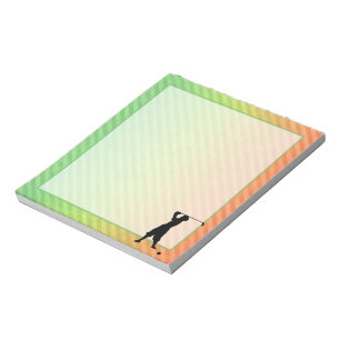 Vintager Golfspieler Notizblock