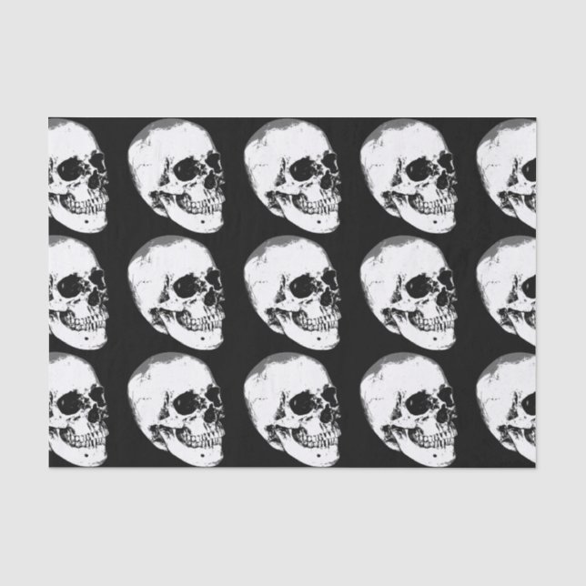 Vintager Gothic-Schädel Seidenpapier (Vorderseite)