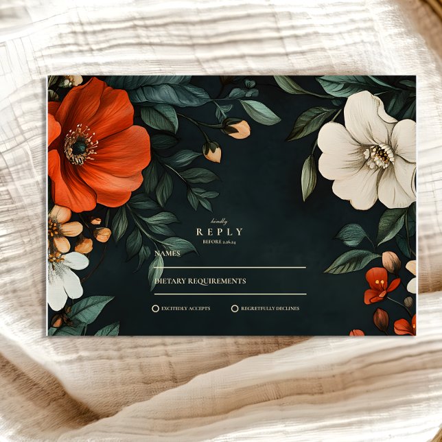 Vintager gotischer Fall RSVP Karte (Von Creator hochgeladen)