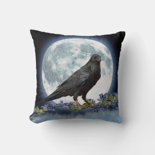 Vintager gotischer Halloween-Riesenvogel Kissen