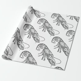 Vintager Grafiklobster Geschenkpapier