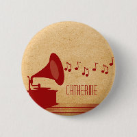 Vintager Gramophon-Button