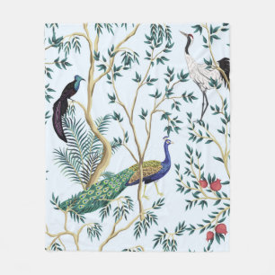 Vintager Granatapfelfruchtbaum, exotischer Vogel Fleecedecke