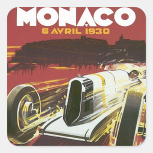 Vintager Grandprix Monaco Quadratischer Aufkleber