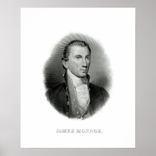 Vintager Gravierspräsident James Monroe Poster