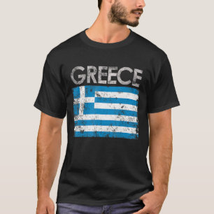 Vintager griechischer Flaggenpreis T-Shirt