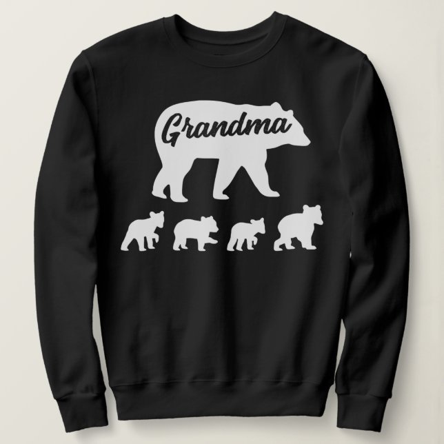 Vintager Großbär 4 Cubs Muttertag  Sweatshirt (Design vorne)