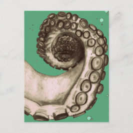 Vintager grüner Oktopus Tentacle Postkarte