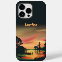 Vintager grüner Orangenrot - Sonnenuntergang