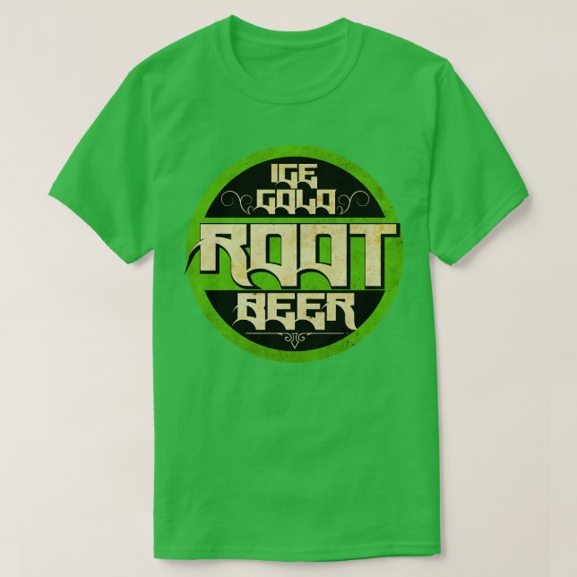 Vintager Grüner Root Beer T-Shirt (Design vorne)