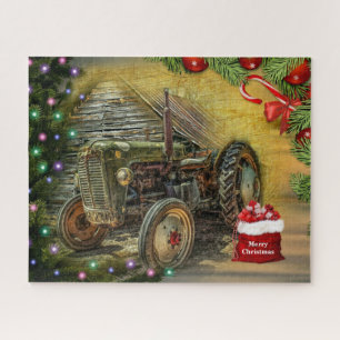 Vintager Grüner Traktor Weihnachten