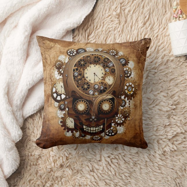 Vintager Grunge Kupfer-Steampunkel Kissen (Decke)