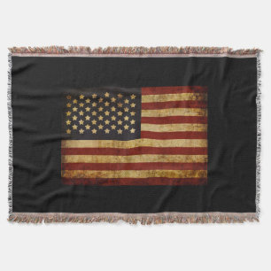 Vintager Grunge patriotische amerikanische Flagge Decke