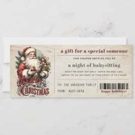 Vintager Grunge Weihnachtsgeschenkgutschein Feiertagskarte