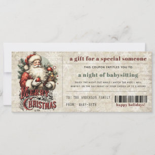 Vintager Grunge Weihnachtsgeschenkgutschein Feiertagskarte