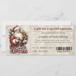 Vintager Grunge Weihnachtsgeschenkgutschein Feiertagskarte
