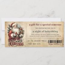 Vintager Grunge Weihnachtsgeschenkgutschein