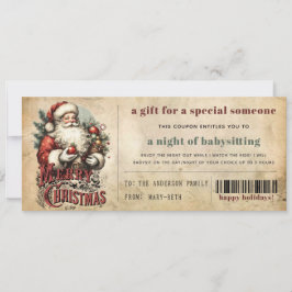 Vintager Grunge Weihnachtsgeschenkgutschein Feiertagskarte
