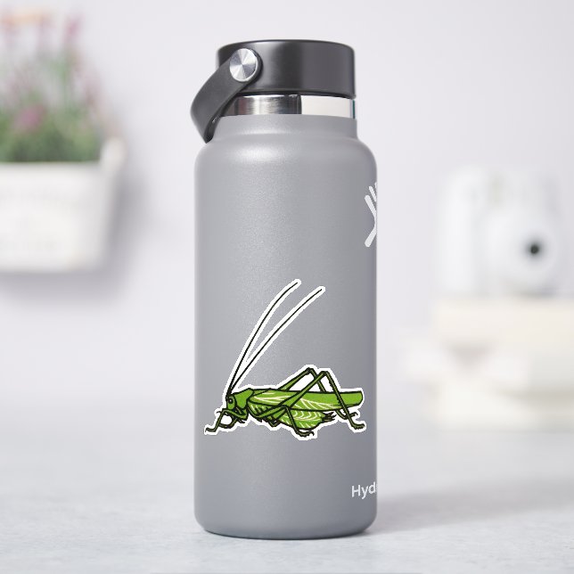 Vintager Grüngrasshopper Aufkleber (HydroFlask)