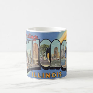 Vintager Gruß aus Chicago Kaffeetasse