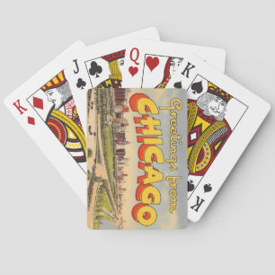 Vintager Gruß aus Chicago Spielkarten