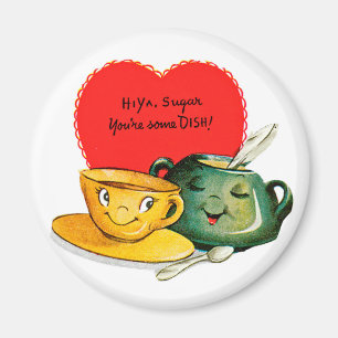 Vintager Gruß-Magnet des Valentines Tages Magnet