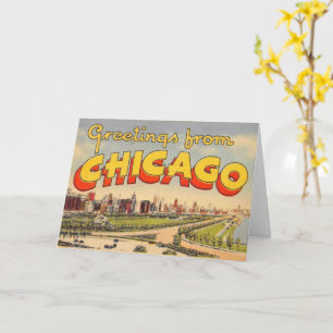 Vintager Gruß von Chicago Card Karte