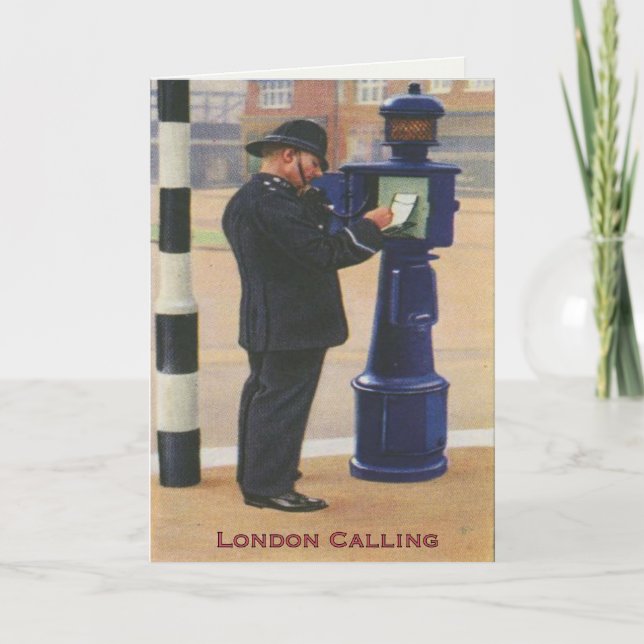 Vintager Grußkarte bei der Londoner Polizei Karte (Vorderseite)