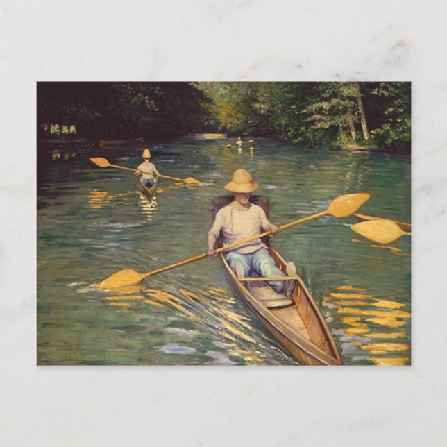 Vintager Gustave Caillebotte Skiffs auf den Yerres Postkarte (Vorderseite)
